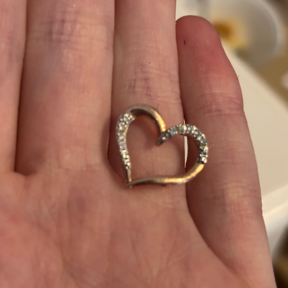 Elegant Gold and Silver Heart Pendant